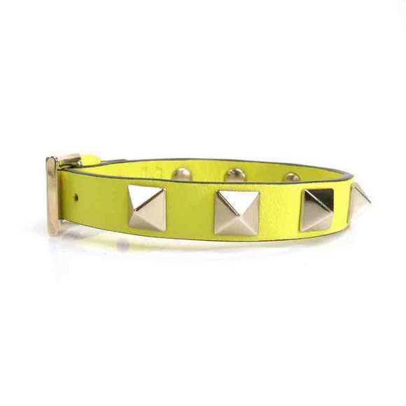 VALENTINO GARAVANI Garavani bracelet leather/metal yellow x gold ladies - Picture 3 of 5